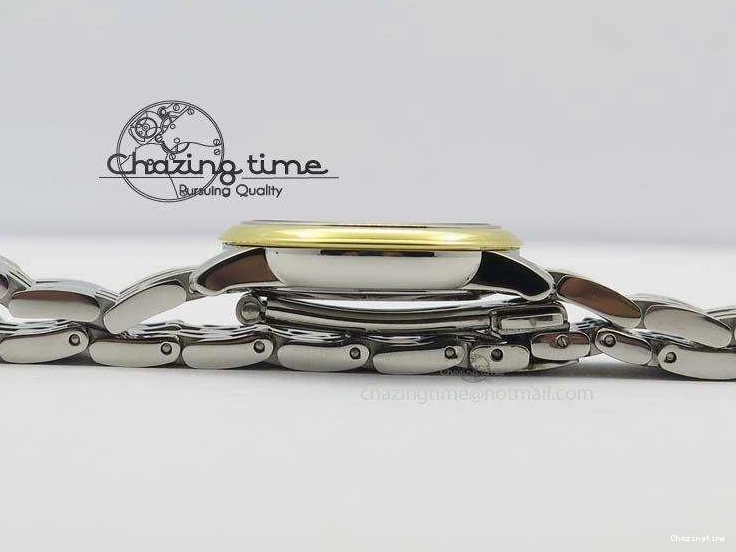 0111 De Ville 27mm SS YG Ladies MK 1:1 Best Edition White MOP Dial On SS Bracelet Ronda Quartz Sophisticated 8192